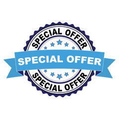 Obraz premium Blue black rubber stamp with Special offer concept