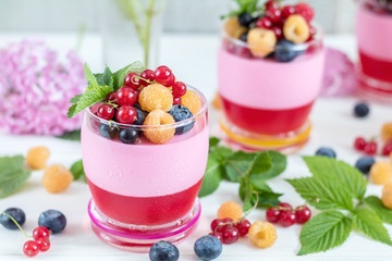 Multivitamin summer berry delicious panacotta.