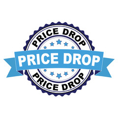Blue black rubber stamp with Price Drop concept
