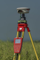 GPS tools in nettle field in hot summer