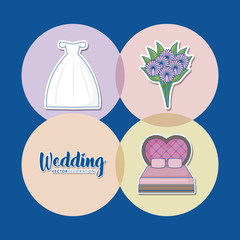 wedding icon set