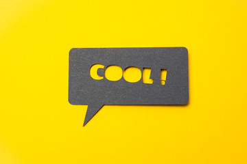 Speech bubble sticker with cool.
