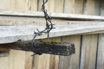 wooden stick with wire