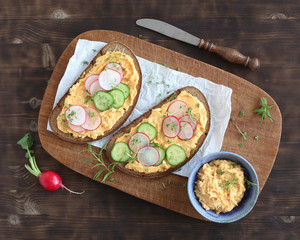 Rye bread with bavarian Obatzda cheese