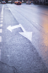 City street road arrows