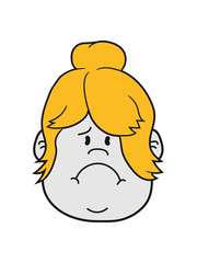 frau weiblich mädchen haare gesicht kopf traurig weinen heulen tränen unglücklich depressiv clipart comic cartoon