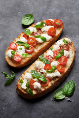Caprese bruschetta toasts