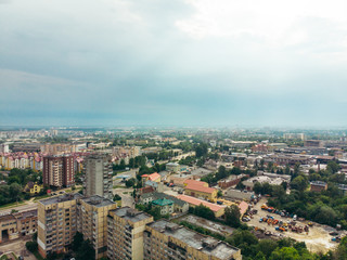 Obraz premium overcast weather. rain is coming above city