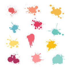 Fototapeta premium Colorful ink blobs design