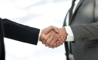 Business handshake and business people.