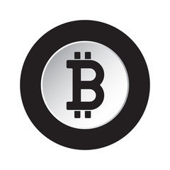 black, white icon - bitcoin crypto currency symbol