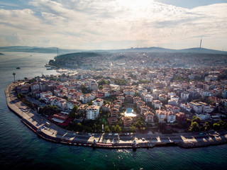 Fototapeta premium Aerial Drone View of Istanbul Uskudar Seaside.