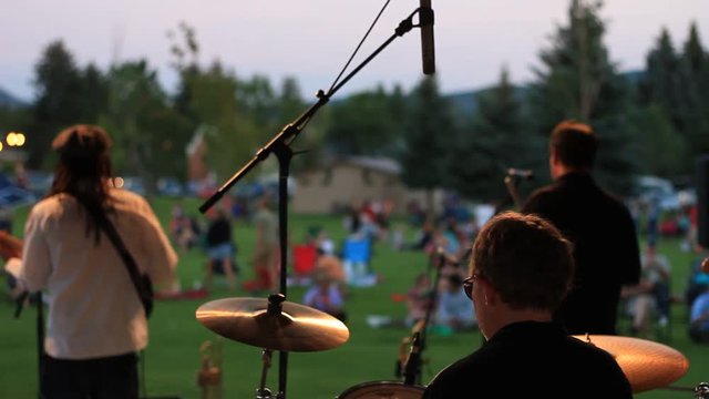 Out door summer concert on stage 