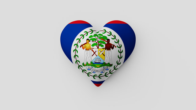 Coraz&oacute;n bandera Belice. 3D