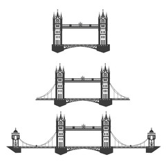 Vector icon of the Tower Bridge - obrazy, fototapety, plakaty