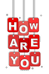 red flat line tag how are you