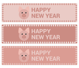 Banners with a pig for the new year