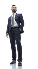 in full growth. businessman with crossed arms