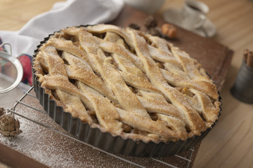 Pie inside the cake pan