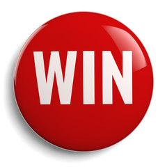 Win Red Round Symbol Isolated