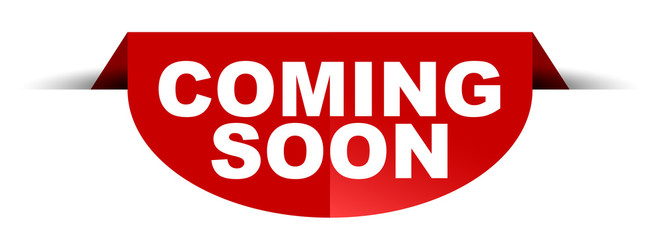 red vector round banner coming soon