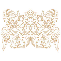 Golden vintage baroque ornament, corner. Retro pattern antique style acanthus. Decorative design element filigree calligraphy vector. - stock vector