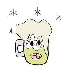 Dizzy beer cartoon