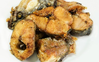 Delicuous Deep Fried Striped Snakehead Fish