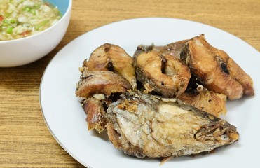 Deep Fried Striped Snakehead Fish with Spicy Sour Sauce
