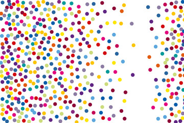 Fototapeta na wymiar Background with Colorful glitter, confetti. Multicolored polka dots, circles, round. Fiesta pattern.