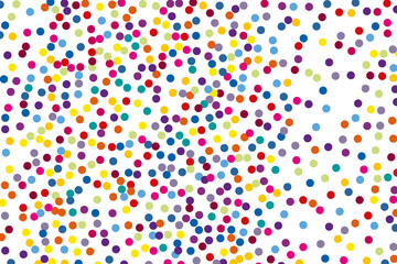 Background with Colorful glitter, confetti. Multicolored polka dots, circles, round. Fiesta pattern.