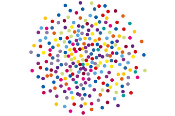 Background with Colorful glitter, confetti. Multicolored polka dots, circles, round. Fiesta pattern.