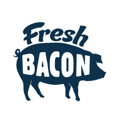 Obraz premium Vintage Style Clip Art - Fresh Bacon Sign - Vector EPS10.