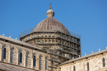 Fototapeta na wymiar Cathedral of Pisa under construction