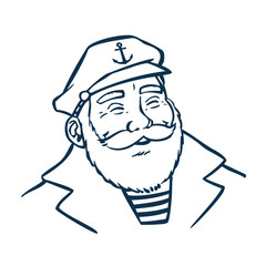 Vintage Style Clip Art - Captain or Sailor - Vector EPS10.