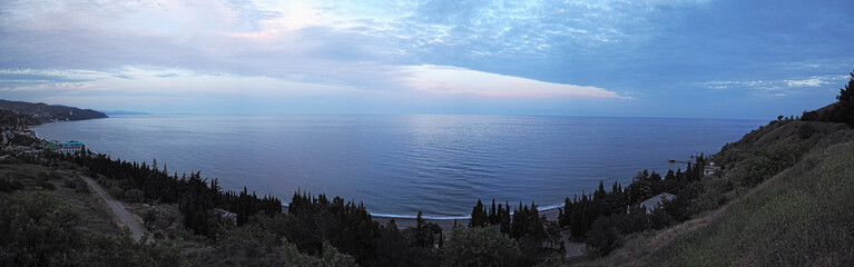 Mountains of crimea and the green forest