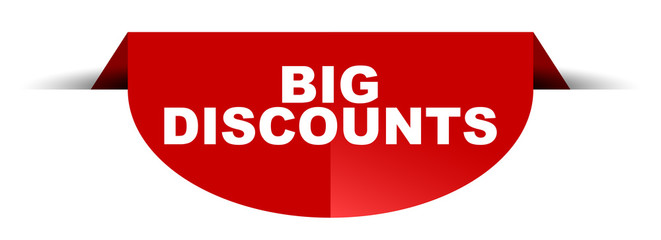 red vector round banner big discounts