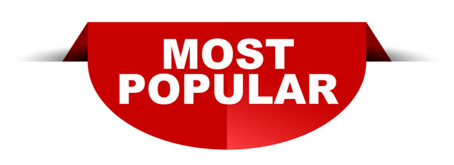 red vector round banner most popular