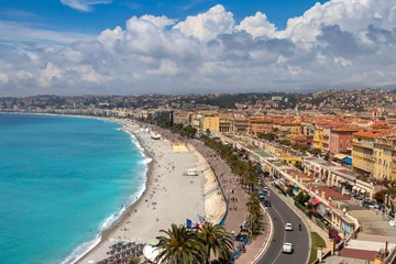 Crédence de cuisine en verre imprimé Nice May 31, 2018. Daylight sunny view to coastline of Nica, France.