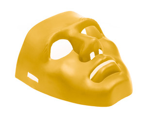 Yellow masks isolated on white background