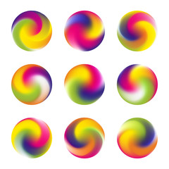 Abstract fluid gradient set with round backgrounds. Vector trendy liquid colorful modern gradient mesh. Template for or poster, banner, flyer and presentation, screens and mobile app