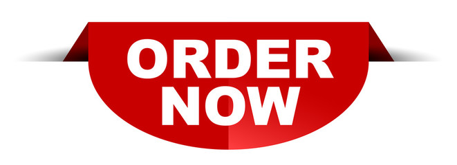 red vector round banner order now