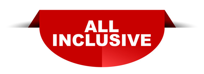 red vector round banner all inclusive