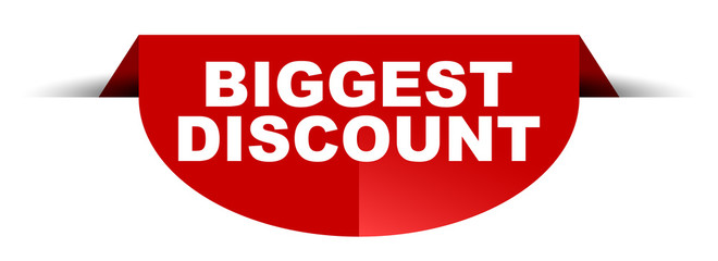red vector round banner biggest discount