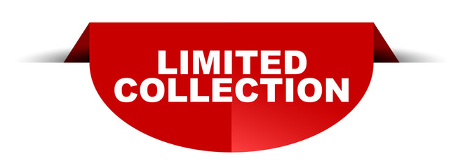 red vector round banner limited collection