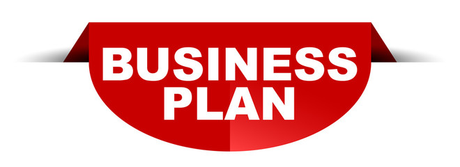 red vector round banner business plan