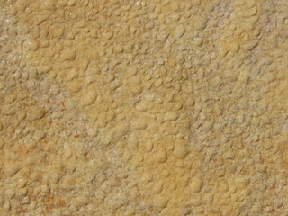 Water droplets on a stone tile table outside