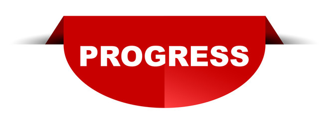 red vector round banner progress