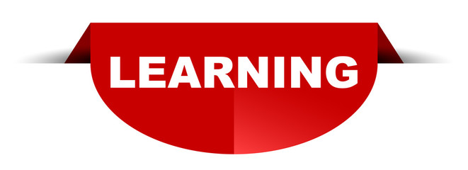 red vector round banner learning