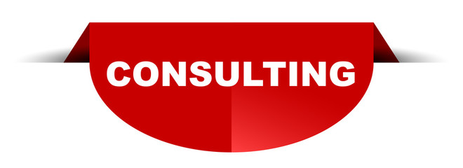 red vector round banner consulting